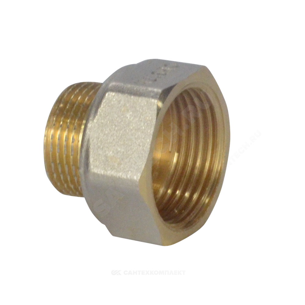 Переход латунь никель реборда Ду 50х40 (2"х1 1/2") ВР/НР 9021 ГОСТ 32585-2013 Aquasfera 9021-13