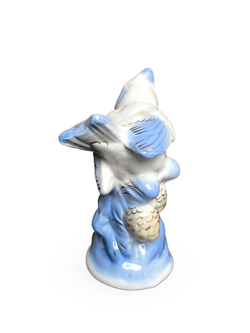 Фарфоровая статуэтка "Хохлатая синица" ФФЗ Гжель