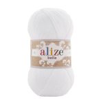 Пряжа Alize (Ализе) Bella 100 / уп.5 мот. по 100 г, 360м, 055 белый A