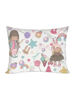 Постельное белье бязь Сказка "Сластена/Принцесса" 1,5-сп Наволочка 50х70 см 1 шт Простынь на резинке 90x200 см Пододеяльник 145x205 см