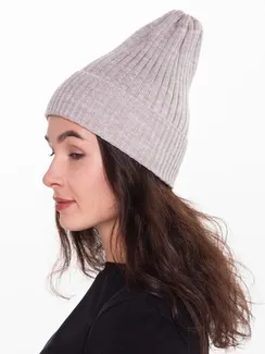 Шапка женская зимняя, цвет бежевый, размер 52-56