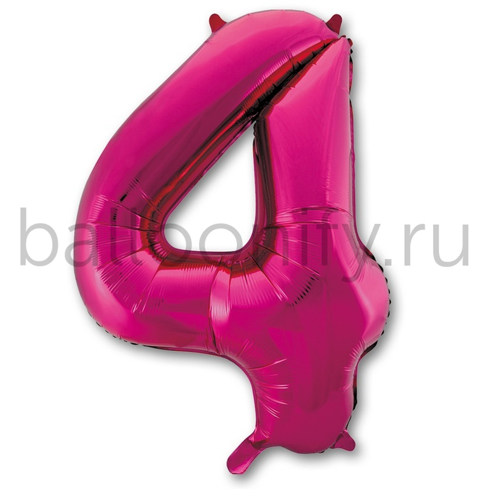 Шар ЦИФРА 4 Fuchsia 40" 102 см