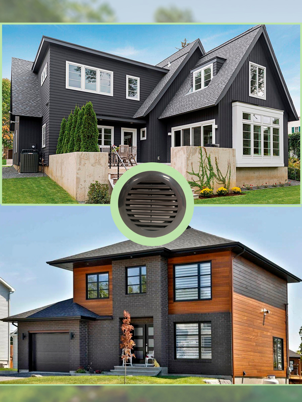 Решётка вентиляционная NOVAplast, атмосферостойкая, D125мм, серая, RAL7024