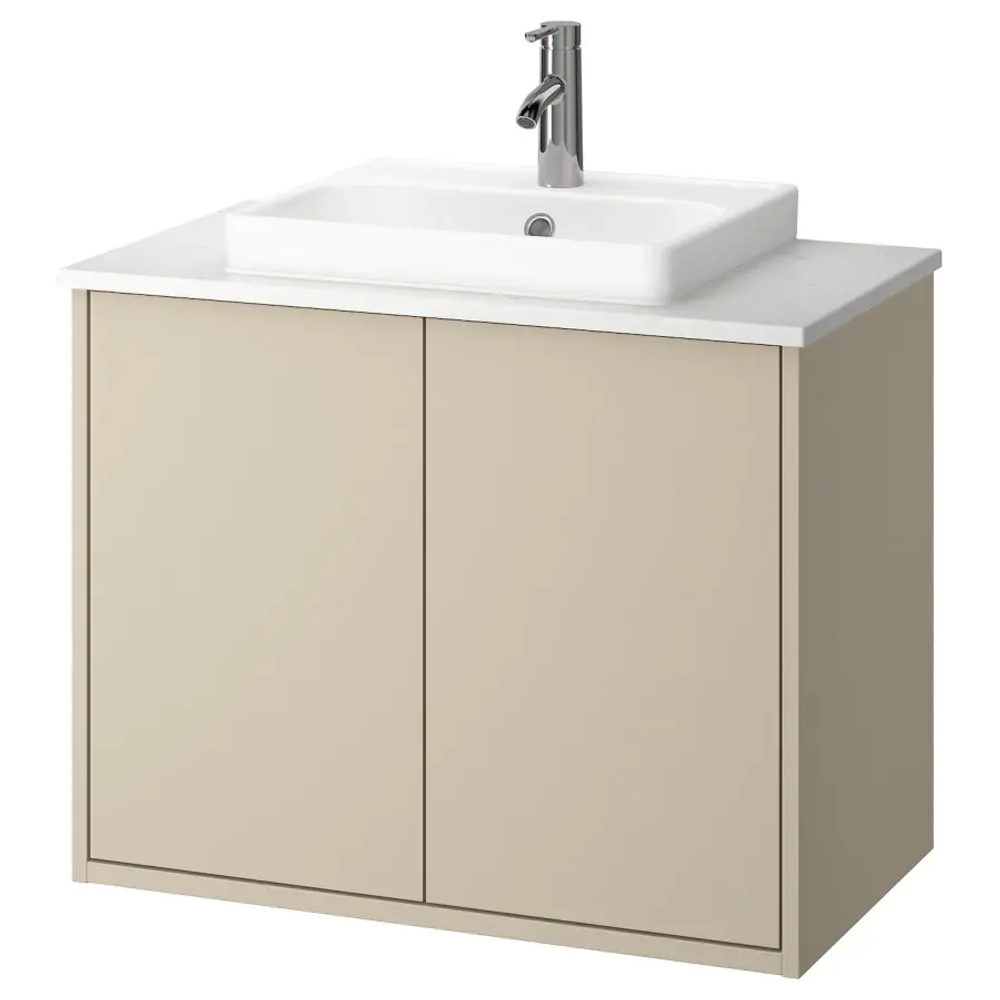 Тумба для ванной  - HAVBÄCK / ORRSJÖN/  HAVBАCK / ORRSJОN IKEA/ХАВБЕК / ОРРДЖЕН ИКЕА, 71х82 см, белый/бежевый