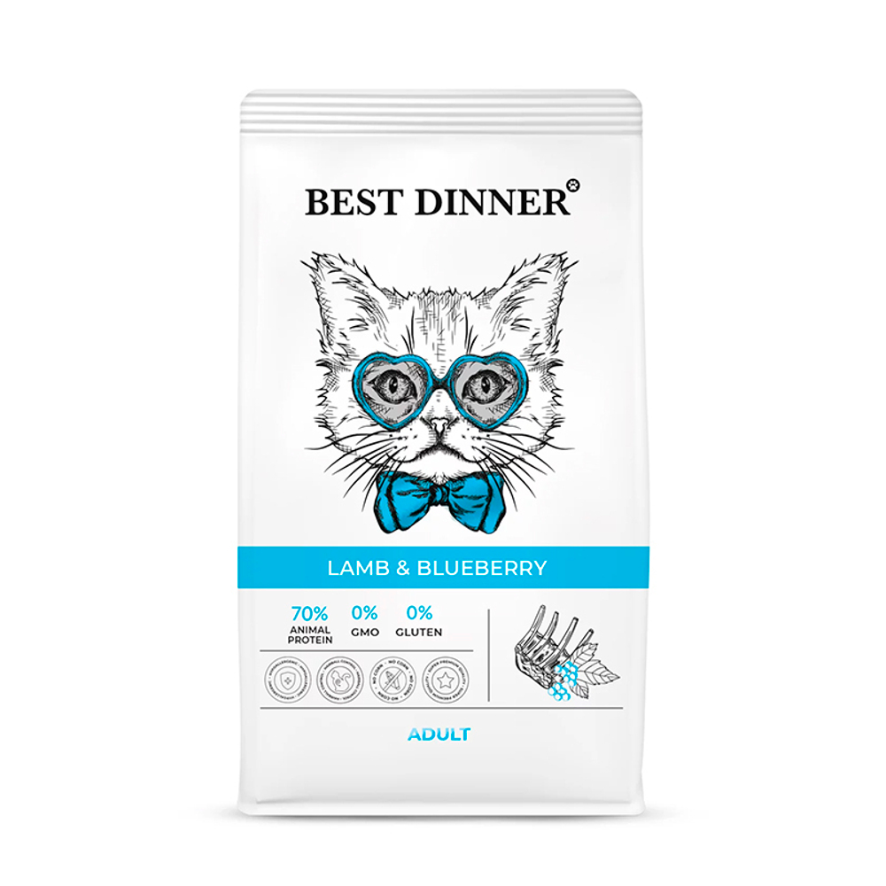 Сухой корм Best Dinner Adult Cat Lamb&Blueberry с ягненком и голубикой, для взрослых кошек, 400 г