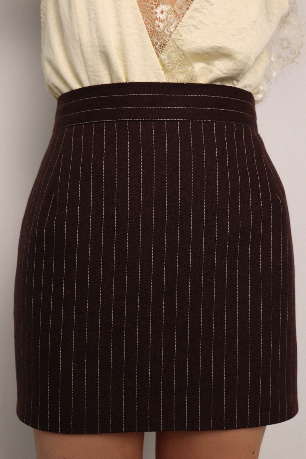 Юбка мини шоколад в полоску