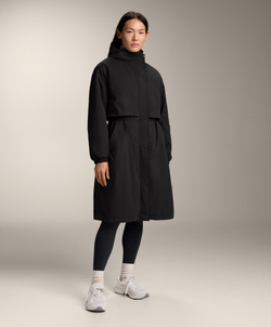 Oysho Водонепроницаемый длинный плащ с подкладкой FELLEX® AEROGEL 10K, черный