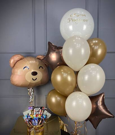 Корзина со сладостями и снеками "Мишка Сладкоежка"