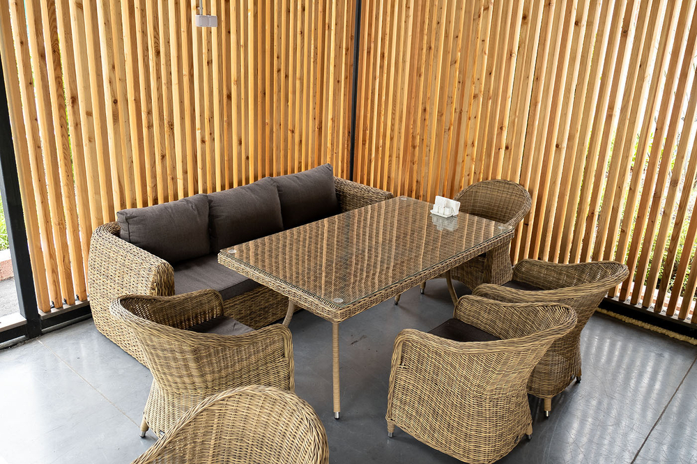 "Кальяри" диван из искусственного ротанга (гиацинт) трехместный, цвет соломенный