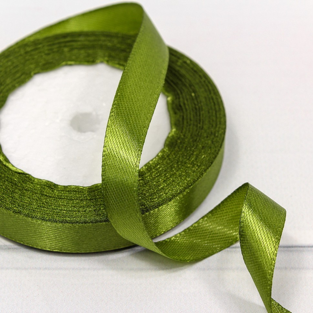 Лента Атласная 1,2см х 28м Сатин (Зеленый)