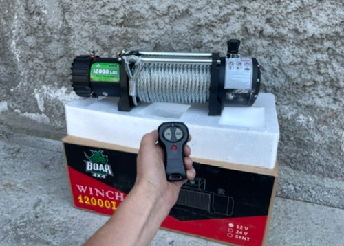 Лебедка BOAR 12000Lbs (сталь, 12 вольт) автомобильная, BOAR OFF ROAD 4X4 12V