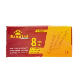 Набор ключей рожковых 8пр. (6х7-20х22мм) на полотне KingTul kraft KT-1008k(3208K)