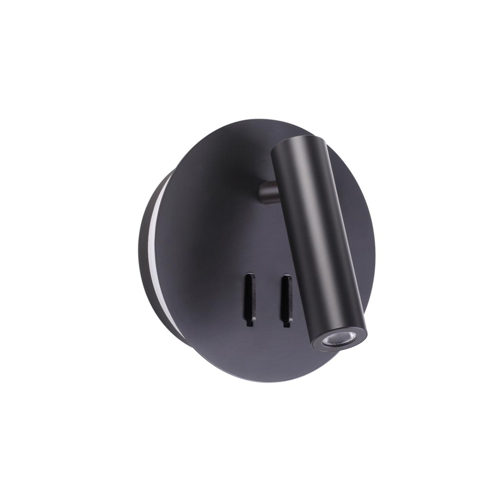 3911/9WL HIGHTECH ODL20 471 черн/металл Наст-й св-к с лампой д/чтения с выкл LED 9W 3000K 220V BEAM