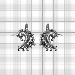 "Индрик" серьги в серебряном покрытии из коллекции "Бестиарий" от Jenavi  с английским замком