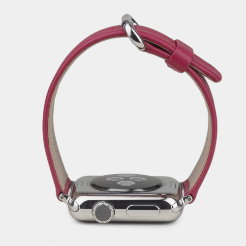 Ремешок для Apple Watch 44/45/46 mm из кожи теленка,  цвета малины