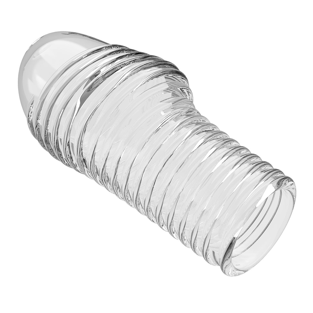 Прозрачная насадка на пенис с ребрышками Hoytt - 9 см. (Цвет: прозрачный)