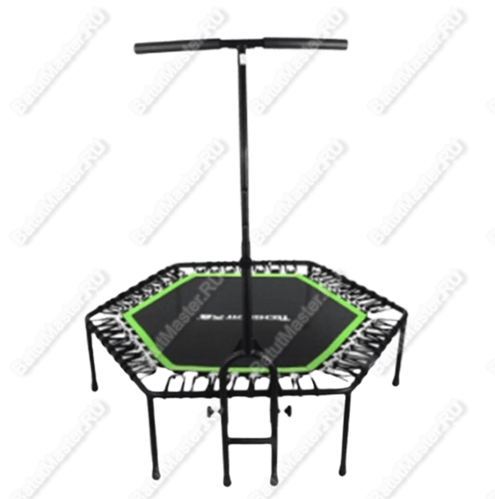 Каркасный батут с Т-образной ручкой, диаметр 4 фт, черно-зеленый