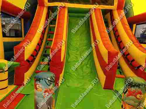 Надувной батут "Страна Сафария" с крышей и высокими горками 10*7*6 м