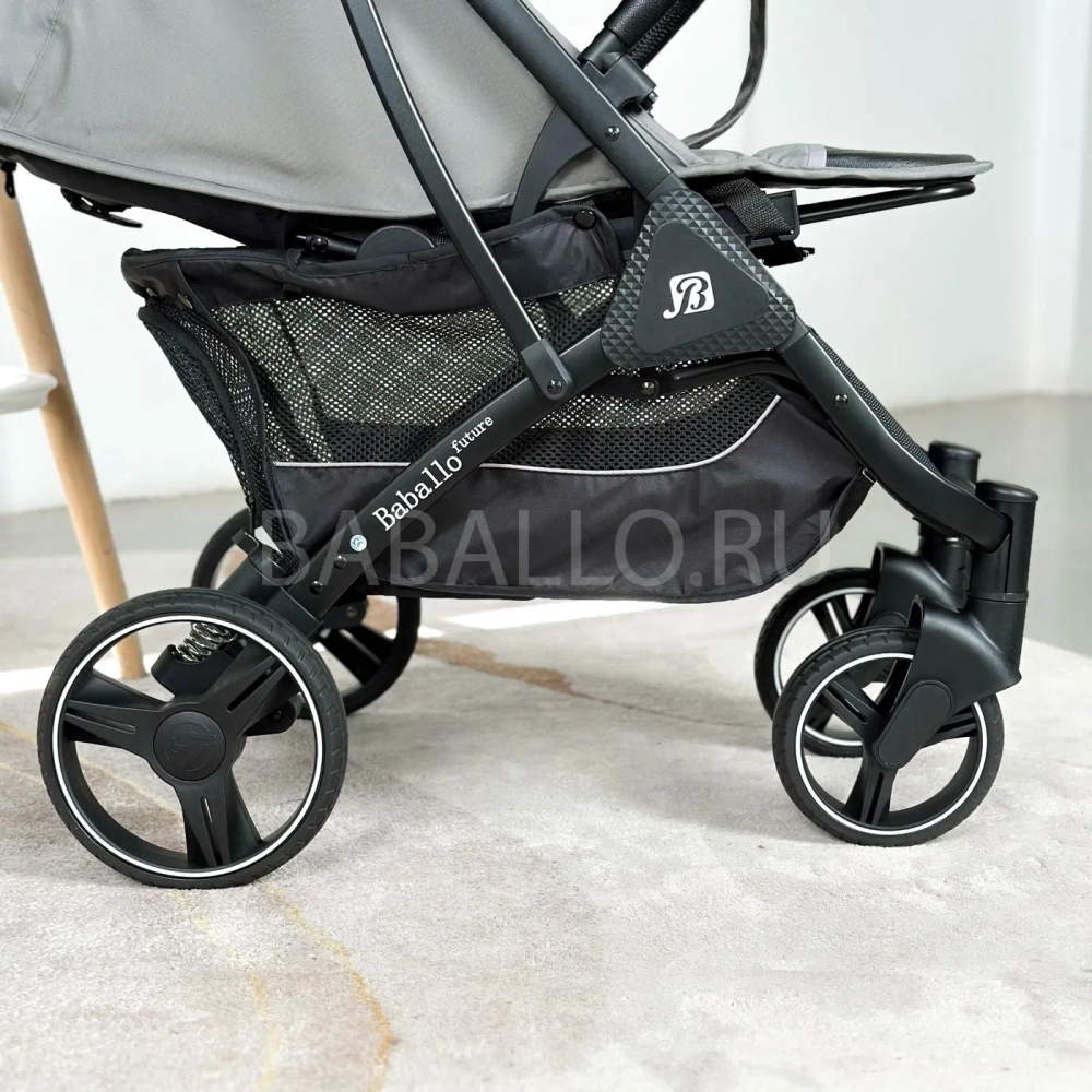Коляска прогулочная Babalo 2024 Снег текстиль на черной раме