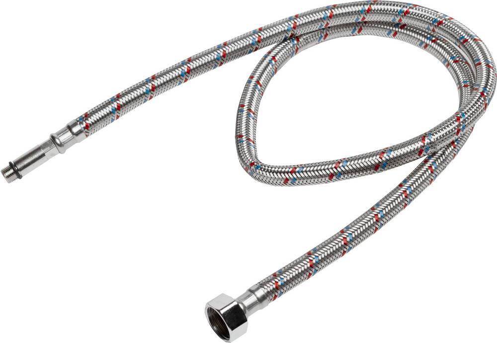STAYER 1/2″, 1 м, гайка-штуцер, гибкая подводка с удлиненным штуцером для смесителей, Professional (51017-100)
