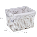 Корзина стеллажная "Цветы", Д300 Ш230 В210, белая
