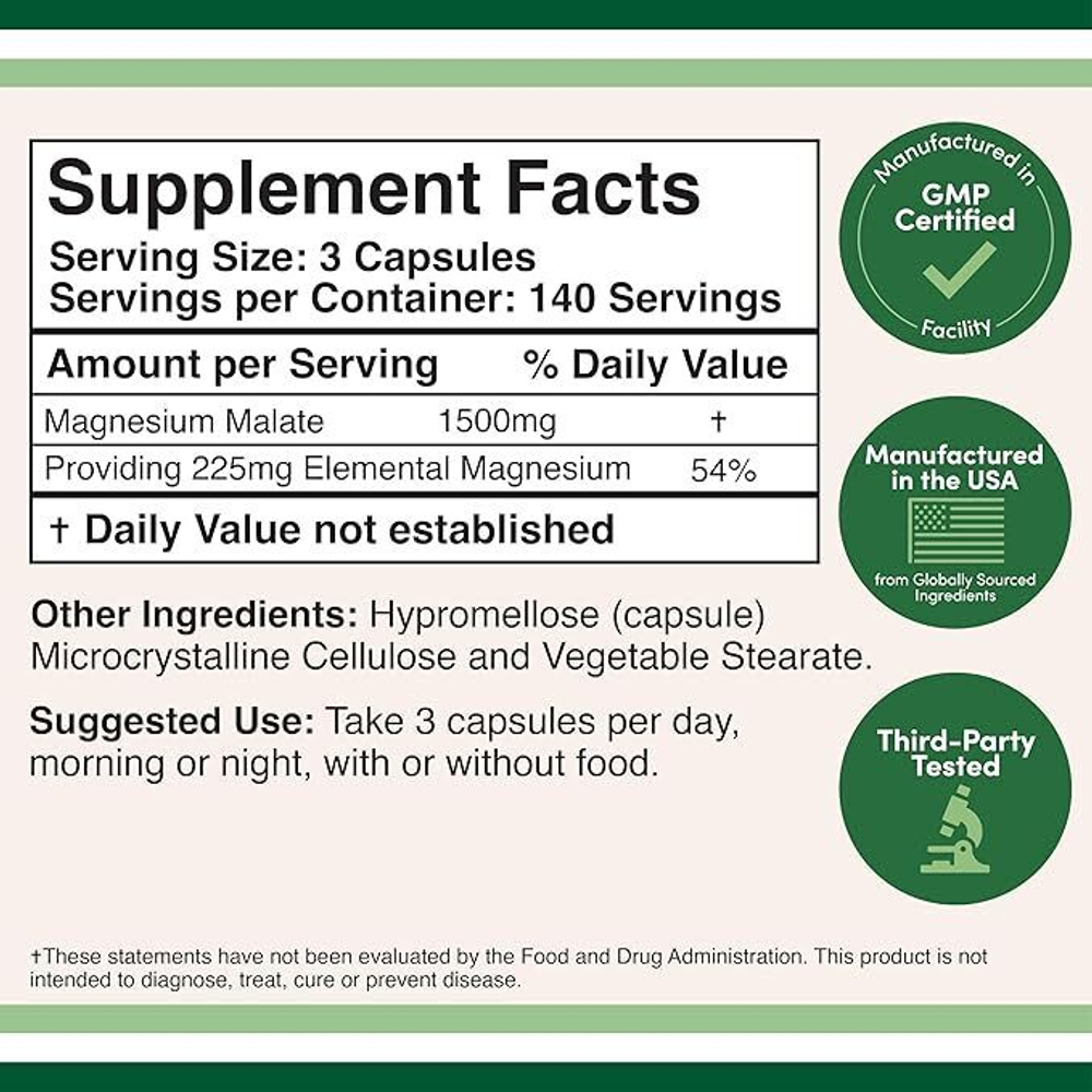 Double Wood Supplements - Magnesium Malate 420 capsules