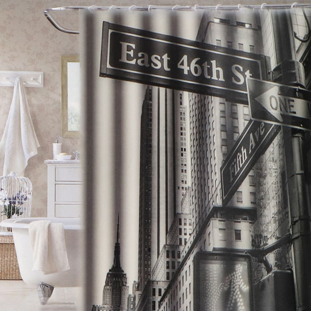 Штора для ванн 180х180 см, ПЭ, Стрит, STSC3109A