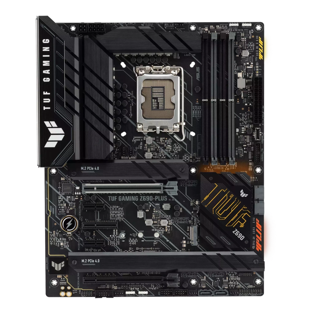 Материнская плата ASUS TUF GAMING Z690-PLUS, LGA1700, Z690, 4*DDR5, DP+HDMI, CrossFireX, SATA3 + RAID, Audio, Gb LAN, USB 3.2, COM*1 header (w/o cable), ATX; 90MB16B0-M0EAY0