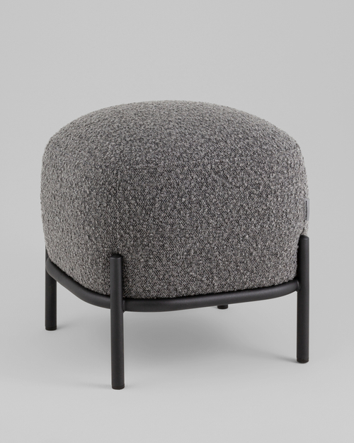 Пуф Стоун ткань букле тёмно-серый