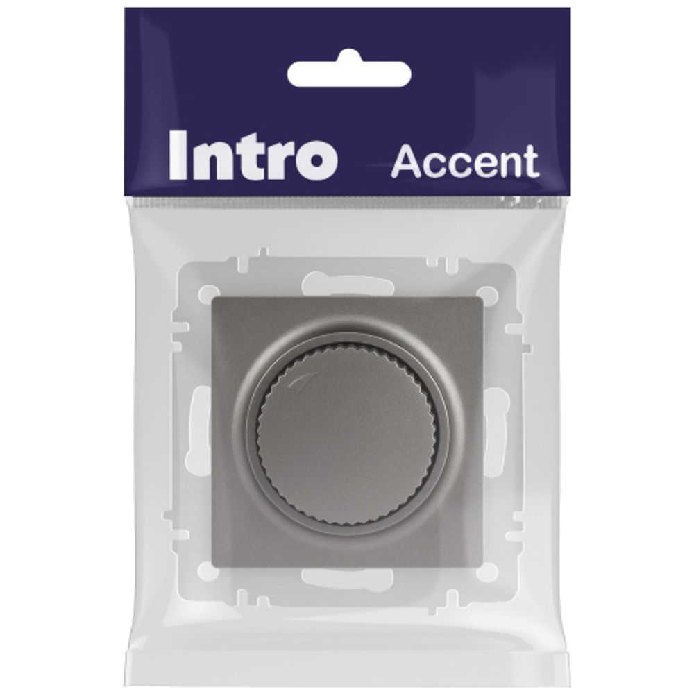 Светорегулятор Intro Accent 6-401-09 поворотный, 600Вт 230В, IP20, СУ, титан | Intro