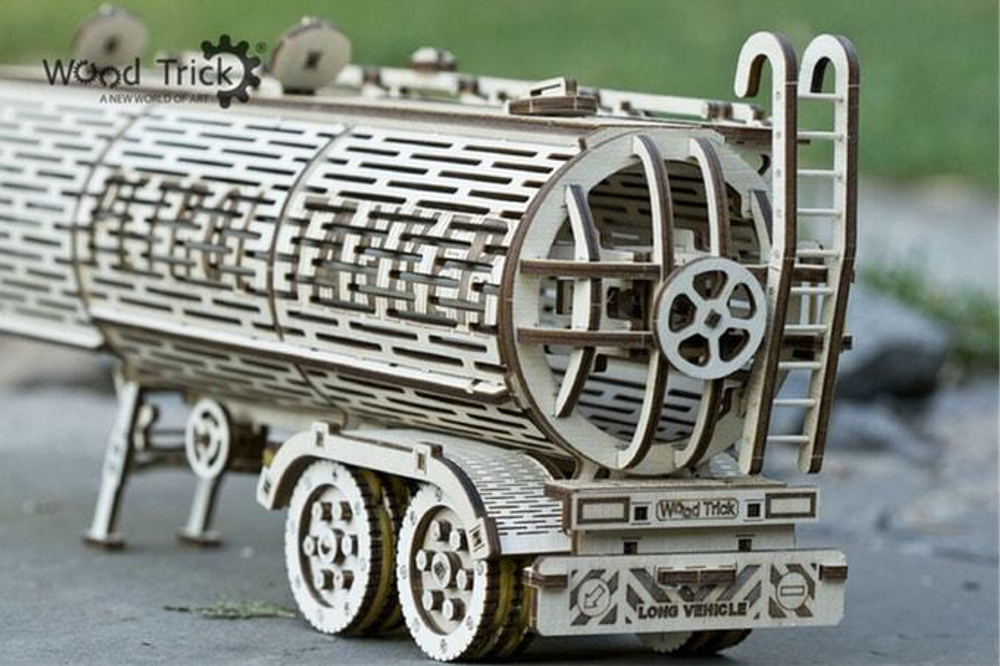 Механический 3D-пазл из дерева Wood Trick Прицеп Цистерна