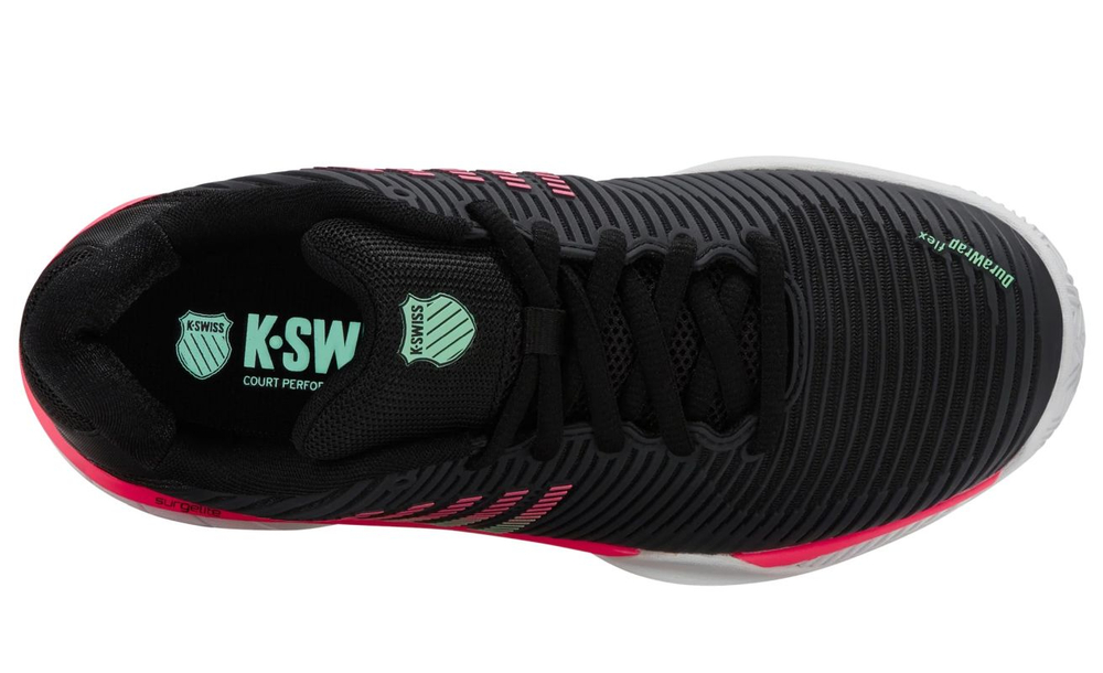 Женские теннисные кроссовки K-Swiss Hypercourt Express 2 Clay - black/white/neon mint