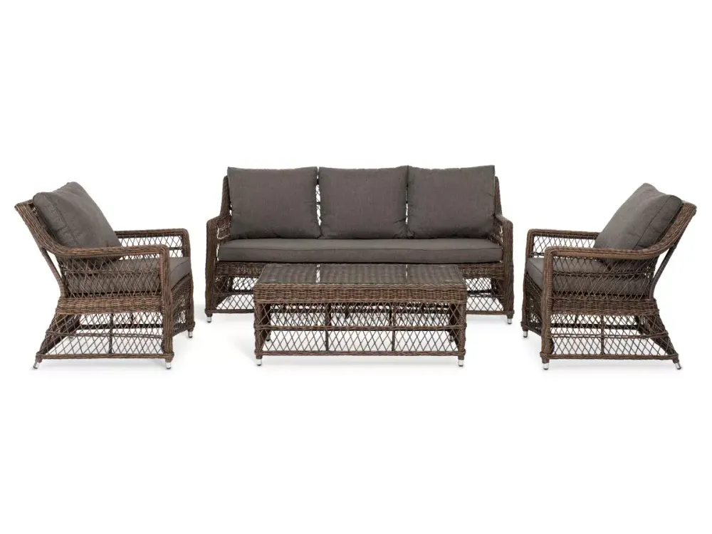 "Гранд Латте" лаунж-зона из искусственного ротанга, цвет коричневый