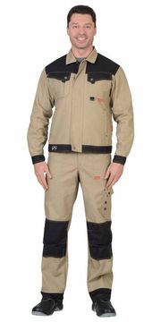 Куртка "Сириус-Вест-Ворк" (бежевый/черный) укор.