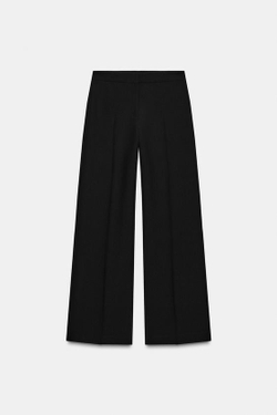 ZARA БРЮКИ ПРЯМОГО КРОЯ С ВЫСОКОЙ ПОСАДКОЙ, ЧЕРНЫЙ