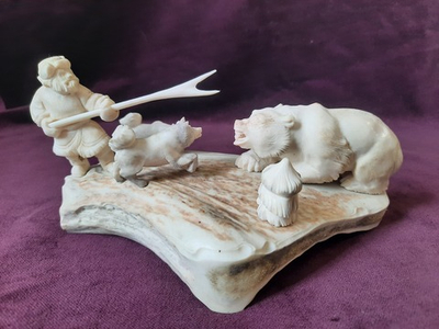 Композиция "На медведя", рог лося