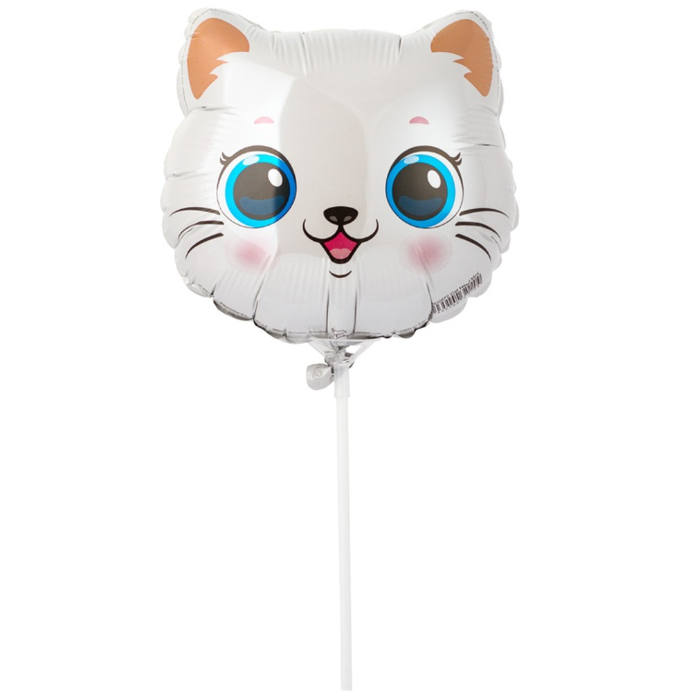 Шар Фольгированный Голова Кота (Белый)