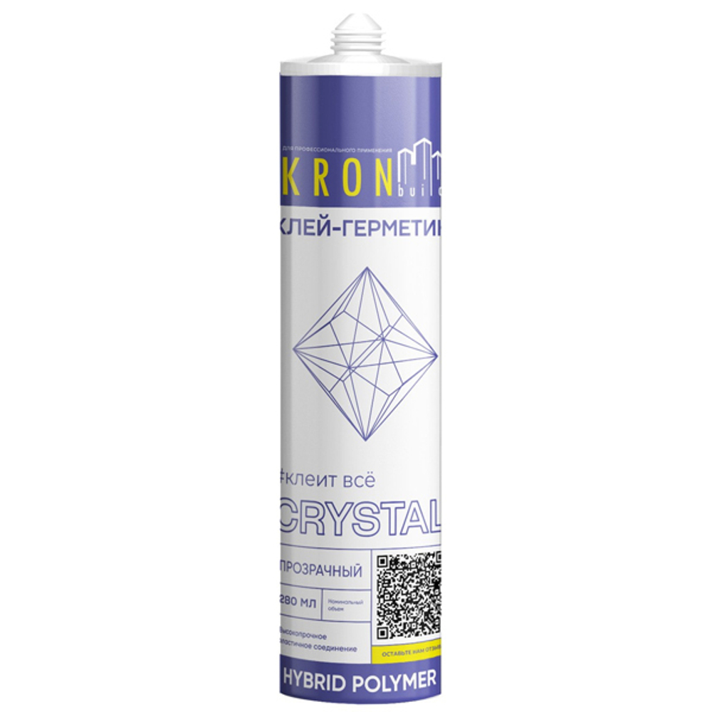 Клей-герметик на основе гибридных полимеров Kronbuild Crystal (прозрачный) 280мл