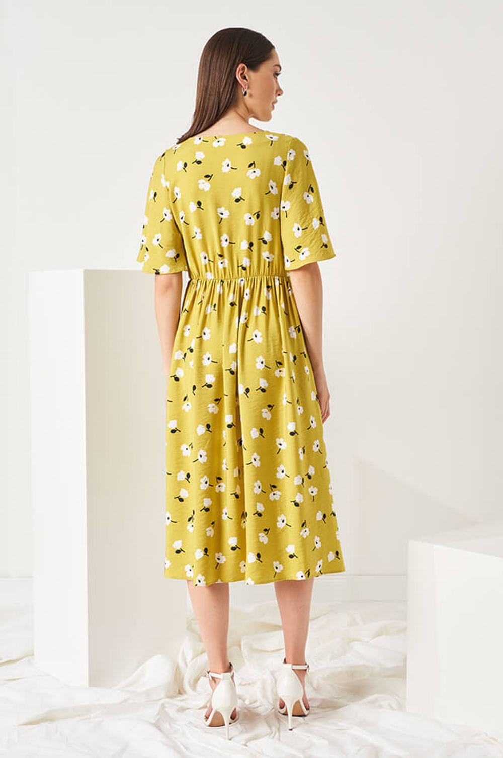 51483 Платье женское (фисташковый принт)