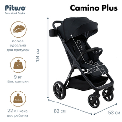Pituso Коляска прогулочная CAMINO+ Black