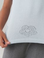 Джемпер для девочки с коротким рукавом AT1083 голубой