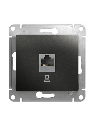 Розетка компьютерная 1-м Glossa RJ45 кат.5E механизм антрацит SE GSL000781K