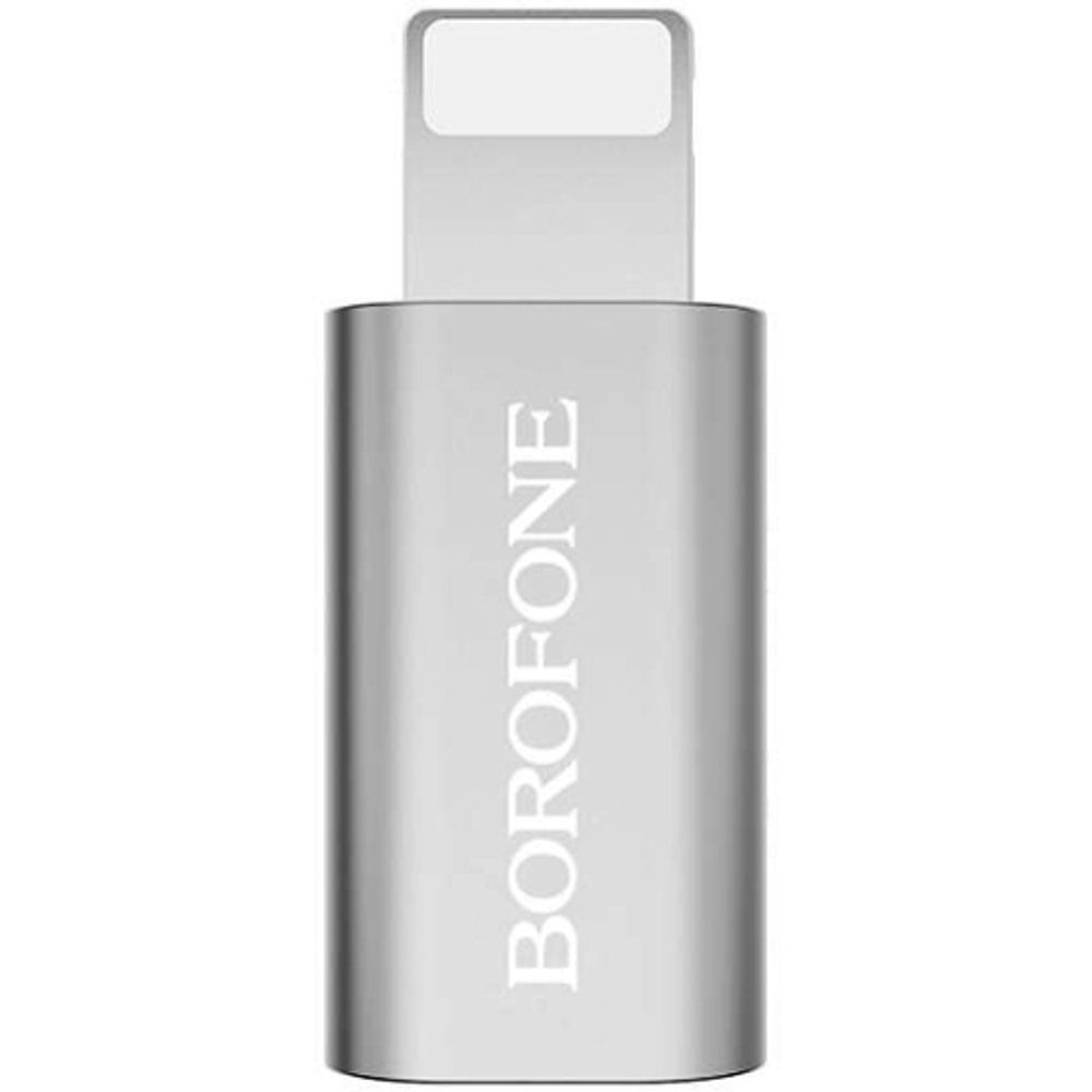 Адаптер для Lightning 8-pin micro USB Borofone BV5 silver
