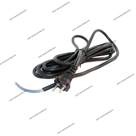 Шнур с вилкой, сечение жилы 1мм, длина 4м для электроинструментов морозостойкий