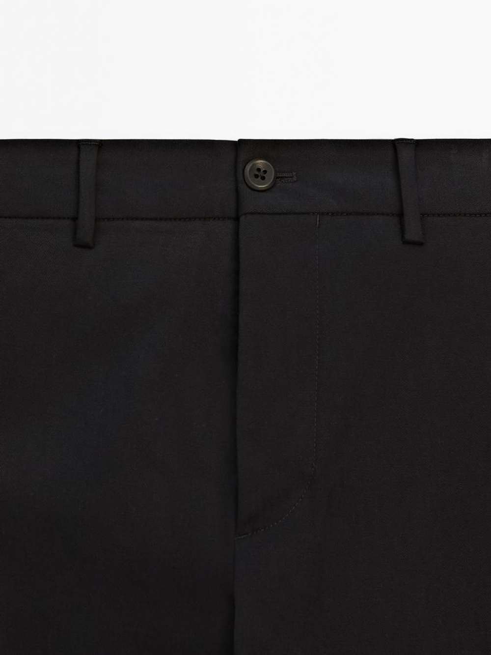 Massimo Dutti Брюки свободного кроя из смесового хлопка, темно-синий