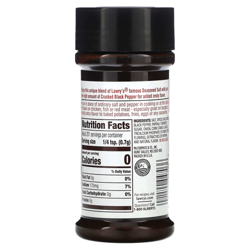 Lawry's, соль с молотым черным перцем, 141 г (5 унций)