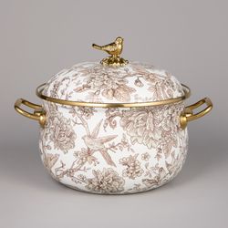 НАБОР КАСТРЮЛЬ AGNESS ЭМАЛИРОВАННЫХ СЕРИЯ "ROYAL GARDEN", 4ПР. 2,1Л И 3,8Л