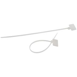 Кабельные стяжки ЭРА NO-225-320 (хомут) нейлоновая 2.5 х 200 мм белая с площадкой для маркировки 25 х 15 мм (50 штук) | Кабельные стяжки (хомуты)