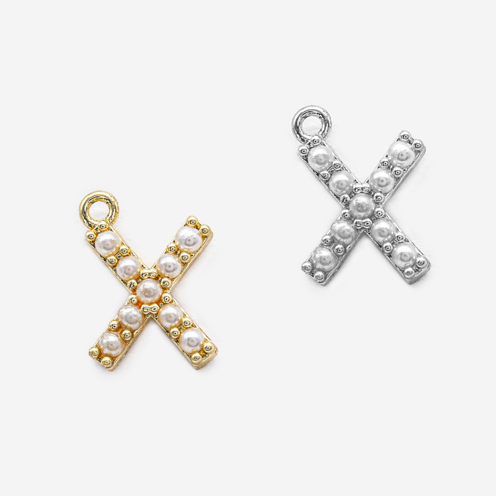 Подвеска с жемчугом в форме буквы "X", 13,6*10мм