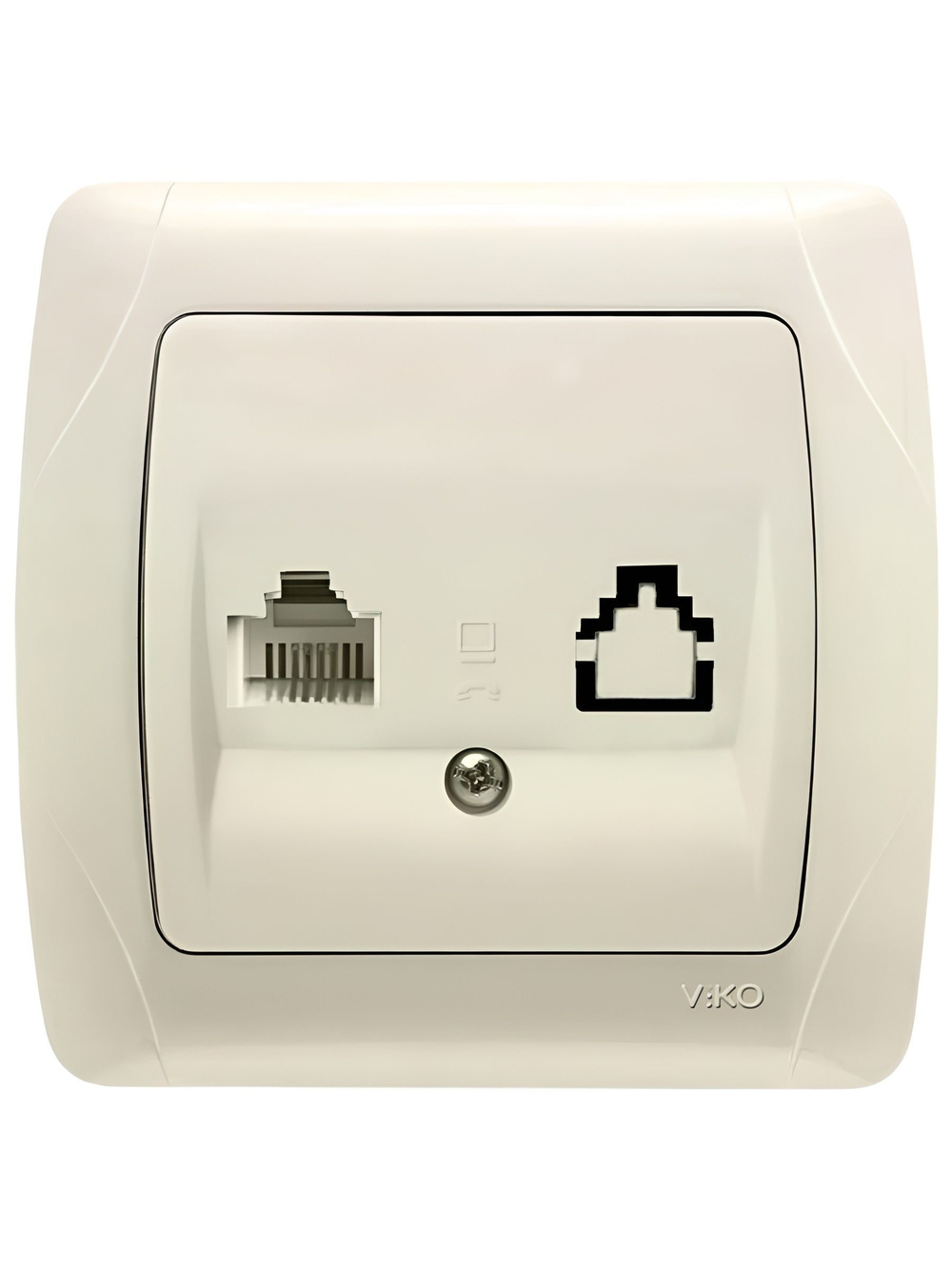 Розетка телефон Viko Carmen RJ-11 бежевая 90562013